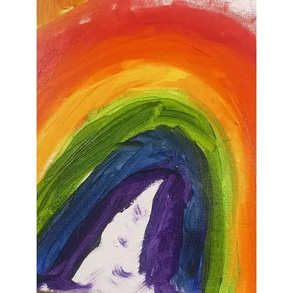 Rainbow Painting on canvas original Art - Picture 2 of 2